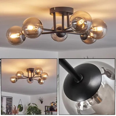 Produktbild von Isorella Deckenlampe aus Metall/Glas in Schwarz/Rauchfarben