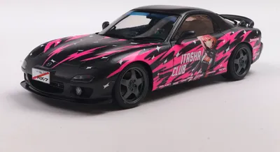 Produktbild von Solido 421186469 Mazda RX7 FD3RS Solido Works Itasha Club 1999 schwarz pink 1:18
