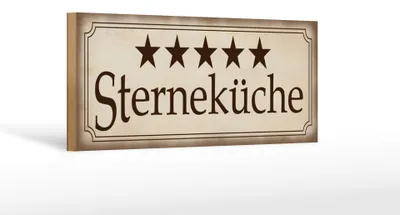 Produktbild von Holzschild  5 Sterne Küche, 27 x 10 cm, Holzschilder Spruch Küche Kochmütze