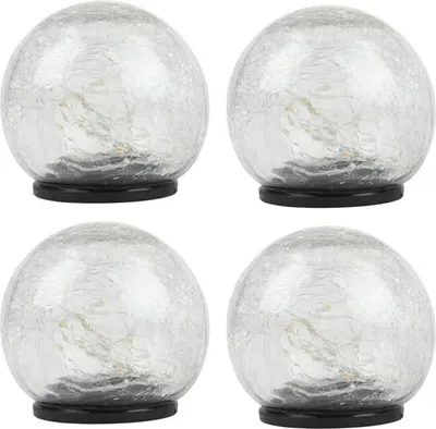 Produktbild von 4,88 Zoll Sprungglas Solarleuchten (4er-Set), wasserdicht & 12h Leuchtzeit – perfekt für Terrasse, Pfad & Garten