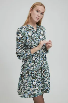 Produktbild von b.young BYJOSA TUNIC DRESS TUNIC DRESS - Damen Blusenkleid Lange Bluse Kleid Langarm gemustert Regular Fit