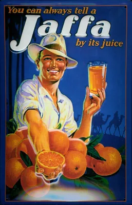 Produktbild von Blechschild Jaffa Orangen und Orangensaft Schild Nostalgieschild