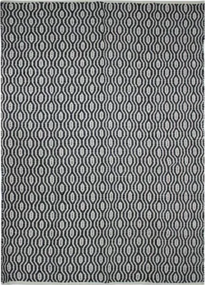 Produktbild von Terrakotta-Teppich 120 x 170 cm - Weiß, schwarz geometrisch