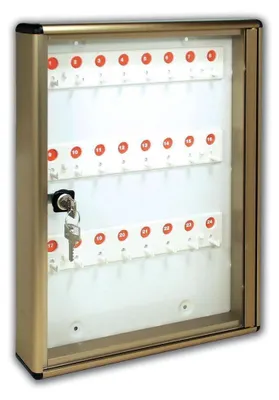Immagine prodotto di Bacheca in alluminio porta chiavi 24 ganci L30xP5xh40cm ufficio condominio