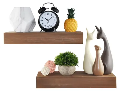 Productafbeelding van Omgoods - Set van 2 Wandplanken van Rustiek Hout