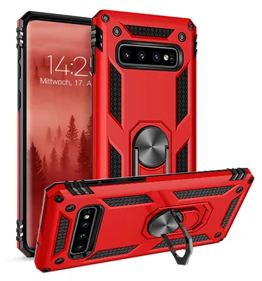 Produktbild von Armor Outdoor Handyhülle für Samsung Galaxy S10 Handy Panzer Case Cover Schutzhülle Farbe: Rot