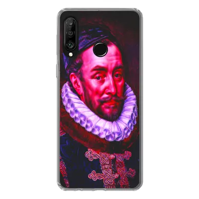 Produktbild von MuchoWow® Handyhülle Schutzhülle Hülle für Huawei P30 Lite Wilhelm von Oranien - Kunst - Rosa Silikon Softcase Handy Hülle - Handyhülle