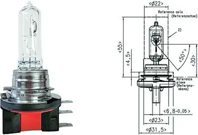 Produktbild von 1x DIEDERICHS LID10021 H15 Halogen Scheinwerfer Glühlampe 55/15W 12V PGJ23t-1