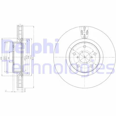 Produktbild von 2x DELPHI Bremsscheibe BG9055 für SUBARU IMPREZA Schrägheck (GR GH G3) 52 7mm