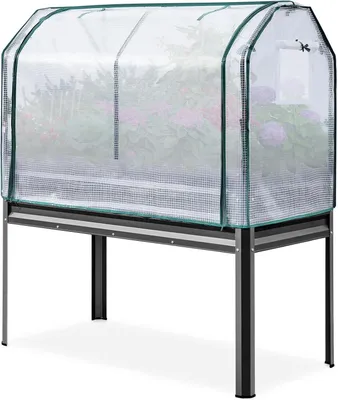 Produktbild von KING BIRD Hochbeet aus Metall Pflanzkasten Blumenbett, Frühbeet Bausatz Kräuterbeet für Garten, Balkon, Terrasse (122x61x42cm)
