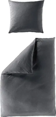 Produktbild von Jersey Bettwäsche anthrazit bügelfrei formstabil pflegeleicht 135x200
