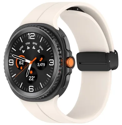 Obrázek produktu pro Pro Samsung Galaxy Watch 8 / 8 Classic Silikonový řemínek s magnetickou skládací sponou béžový