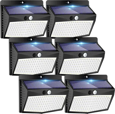 Produktbild von [6 Packungen] Solarleuchten für den Außenbereich, Bewegungsmelder, Solar-Sicherheitsleuchten, wasserdicht, solarbetriebene Wandleuchten