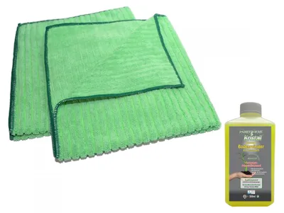 Produktbild von Bambus-Kristall Bodentuch 2er plus Bodenreiniger 500ml