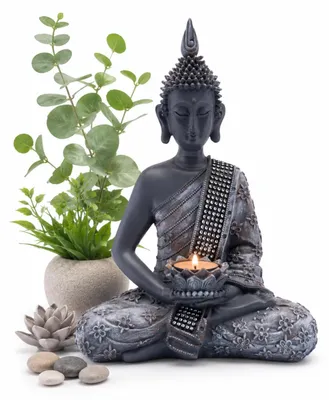 Produktbild von Buddha-Figur 31 cm mit Teelichthalter für Innendekoration