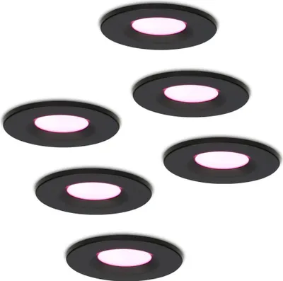 Produktbild von hoftronicsmart LED Einbaustrahler 6W 450lm RGBWW IP65 Schwarz 6er Set