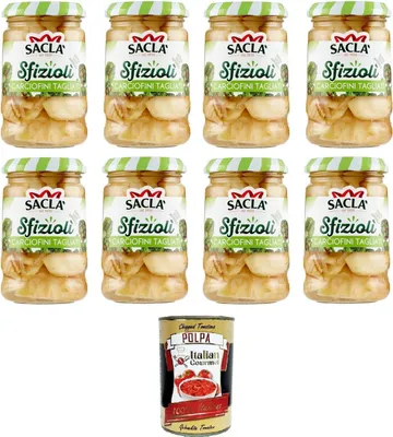 Produktbild von Saclà Sfiziolì Carciofini Tagliati Geschnittene Artischocken 8x205 g+ Italian Gourmet polpa 400g