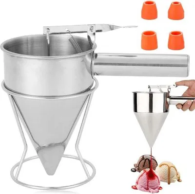 Obrázek produktu pro Nerezový dávkovač těsta o objemu 12 l se 4 násypkami pro pekařské potřeby
