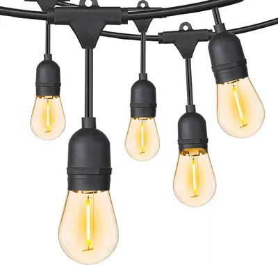 Zdjęcie produktu dla Girlanda ogrodowa sieciowa zewnętrzna na ogród kabel 20m 20xE27 LED