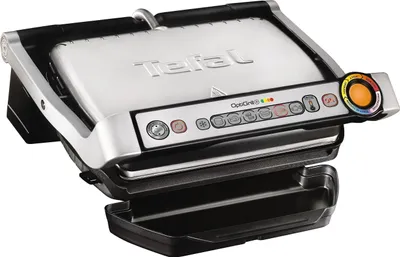 Produktbild von TEFAL OptiGrill+ - Stříbrný - Obdélníkový - Senzorový - Ohniště - 600 cm² - 300 x 200 mm