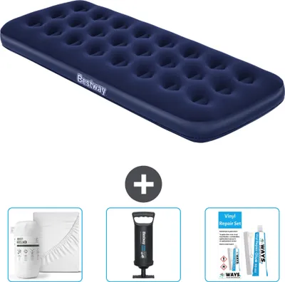 Immagine prodotto di Materasso gonfiabile Bestway - 1 persona - 76 x 185 x 22 cm - Blu - Accessori inclusi