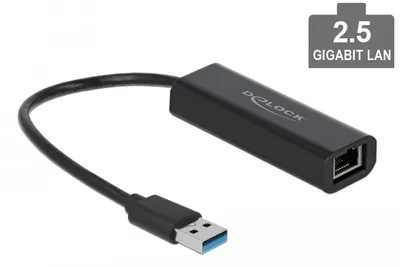 Produktbild von DeLOCK 66299, Kabelgebunden, USB, Ethernet, 5000 Mbit/s, Schwarz