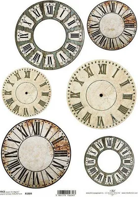 Immagine prodotto di ITD A4 carta di riso carta da decoupage carta morbida, orologi vintage retro R1804