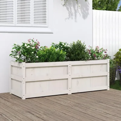 Image de Maison Exclusive - Bac à plantes blanc 150x50x50 cm Bois massif Pin