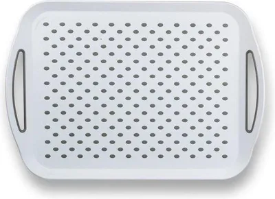 Immagine prodotto di Vassoio rettangolare 45x32 cm bianco antiscivolo con manici
