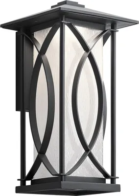 Produktbild von Außenwandlampe Aluminium Glas H: 37,9 cm IP44 Schwarz Weiß E27 eckig Vintage Design