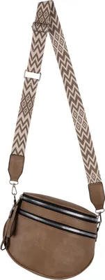 Produktbild von Bauchtasche Umhängetasche (76231) Crossbody-Bag Hüfttasche Kunstleder Italy-Design TAUPE