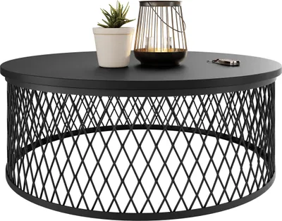 Produktbild von MIRJAN24 Couchtisch Meolte, Sofatisch, Beine aus Stahl, Modern, Kaffeetisch, Tisch, Wohnzimmer (Farbe: Schwarz)