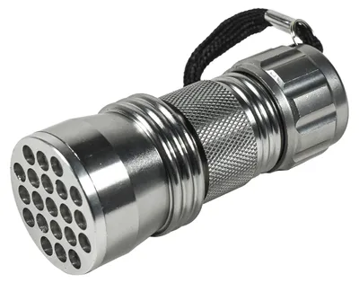 21 UV-LED Taschenlampe 380-385 nm für Uranglas-Detektion