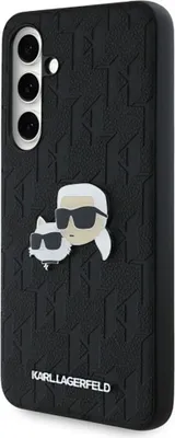 Produktbild von Karl Lagerfeld KLHCS24FEPGKLKCPK Sam S24 FE S721 black/black hardcase Monogram Karl&Chaoupette Head Pin Schutzhülle