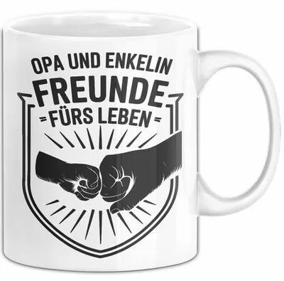 Produktbild von Opa Enkelin Tasse Geschenk Lustige Geschenkidee Spruch Freunde Fürs Leben (Weiß)