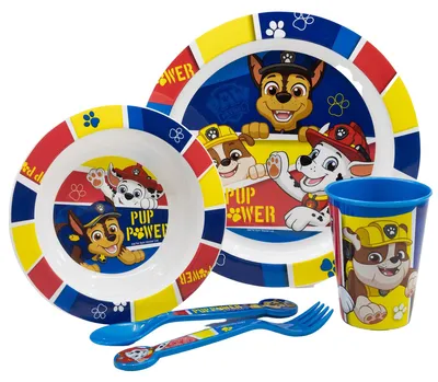Immagine prodotto di Set di stoviglie in plastica Paw Patrol Set di 5 pezzi in plastica per bambini