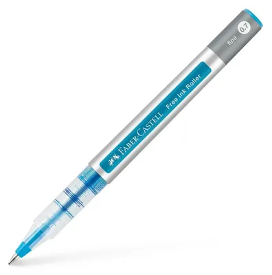 Image de FABER-CASTELL 348147 FABER-CASTELL Roller à encre libre gris 0,7 mm, Couleur de l'encre : bleu, 1 pc.