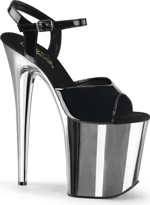 Produktbild von FLAMINGO-809 Damen Sandale von Pleaser, Schwarz Silber , EU 42, US 12