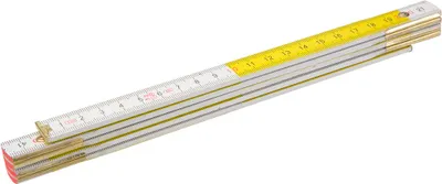 Produktbild von TOPEX faltregel 2mtr weiß / gelb, eg ijknorm klasse 2
