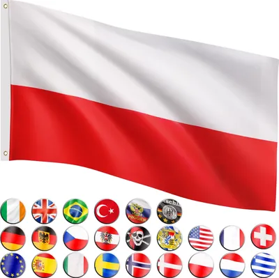 Produktbild von FLAGMASTER Fahne Flagge mit Metallösen, Fahnen Flaggen 120 x 80 cm Polen