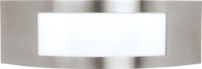 Produktbild von Außenwandlampe Edelstahl E27 IP44 B: 32 cm Chrom matt Weiß länglich Modern Wandleuchte außen