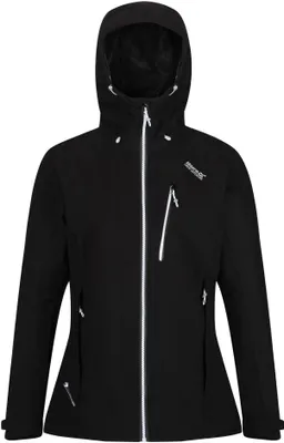 Produktbild von Regatta Birchdale Softshelljacke Damen mit Kapuze, Farbe:Schwarz, Größe:36