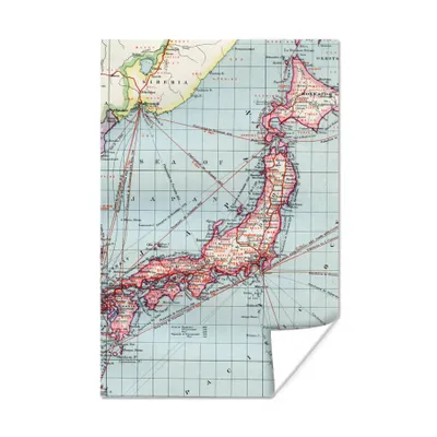 Obrázok produktu pre MuchoWow® Plagát - Mapa sveta - Vintage - Japonsko - 20x30