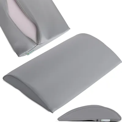 Produktbild von Habys Lenden-Halbrolle, Lagerungsrolle, Nackenkissen, Nackenrolle | für Massage und Therapie, Kniehalbrolle, 40x25x5cm | Weich Grau