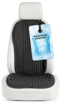 Produktbild von WALSER Premium Sitzauflage Auto Avero, 1 Sitzschoner Auto schwarz, ergonomische Autositzauflage für bequemes Fahren, 1 Stück Sitzkissen PKW Vordersitze, Schonbezug Autositz, Autositzauflage Vordersitz