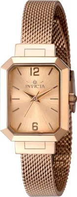 Produktbild von Invicta Angel 48153 Damenarmbanduhr - Quarzwerk - Edelstahl mit Roségoldenem Zifferblatt - 21 mm