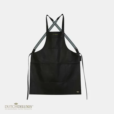 Produktbild von Dutchdeluxes -  Grillschürze aus vollnarbigem Leder - Mit Hosenträgern - Schwarz