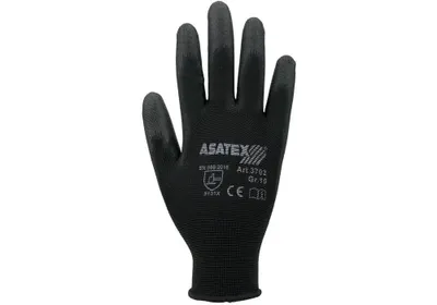 Produktbild von Handschuhe Gr.10 schwarz EN 388 PSA II Nyl.m.PU ASATEX