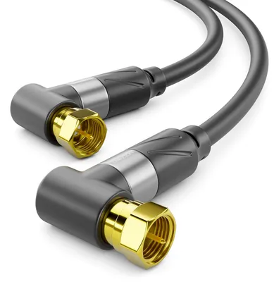 Produktbild von deleyCON 0,5m 4K SAT TV Antennenkabel 2x Winkel Koaxial Kabel F-Stecker