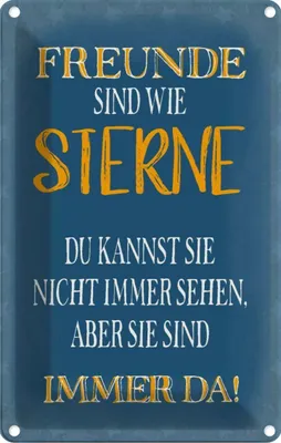Produktbild von vianmo Blechschild 30x20 cm Freunde sind wie Sterne immer da Spruch Zitat
